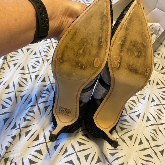 Karl Lagerfeld Black Mesh/Lace Heels - Picture 7 of 9